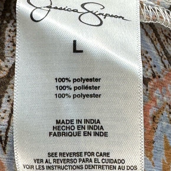 Jessica Simpson Wild Paisley Gardenia Swimsuit Coverup - Brown Tan - size Large - Picture 6 of 9